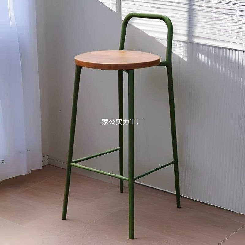 Nordic Modern Minimalist Light Luxury Designer Outdoor Bar Chair, Home Bar Stool, Trendy Colorful High Stool with Backrest
