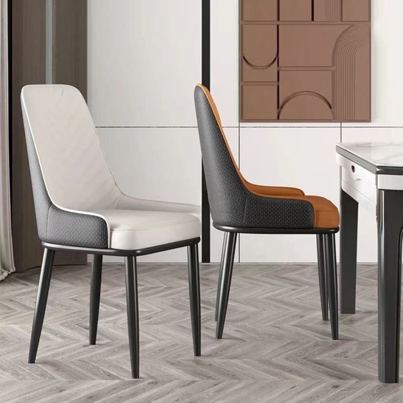 Italian-Style Leather Minimalist Luxury Dining Chair for Home Use, Trendy Modern Simple Italian-Style Meeting Dining Chair, Hotel Chair