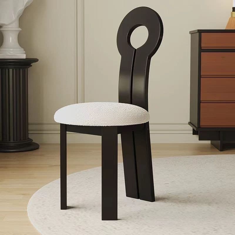 Medieval Style Solid Wood Dining Chair for Home Use, Modern Simple Solid Wood Backrest Chair, Nordic French Art Retro Key Chair