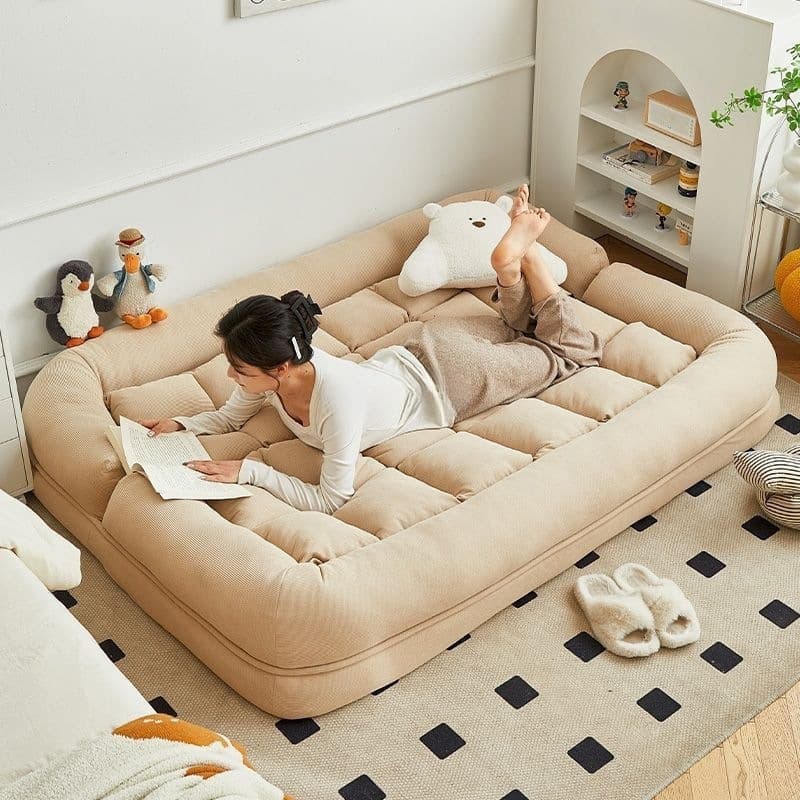 Living Room Human Dog Bed Lazy Sofa, Convertible to Sleeping Position, Tatami Double Rental Apartment Trendy Foldable Sofa Bed