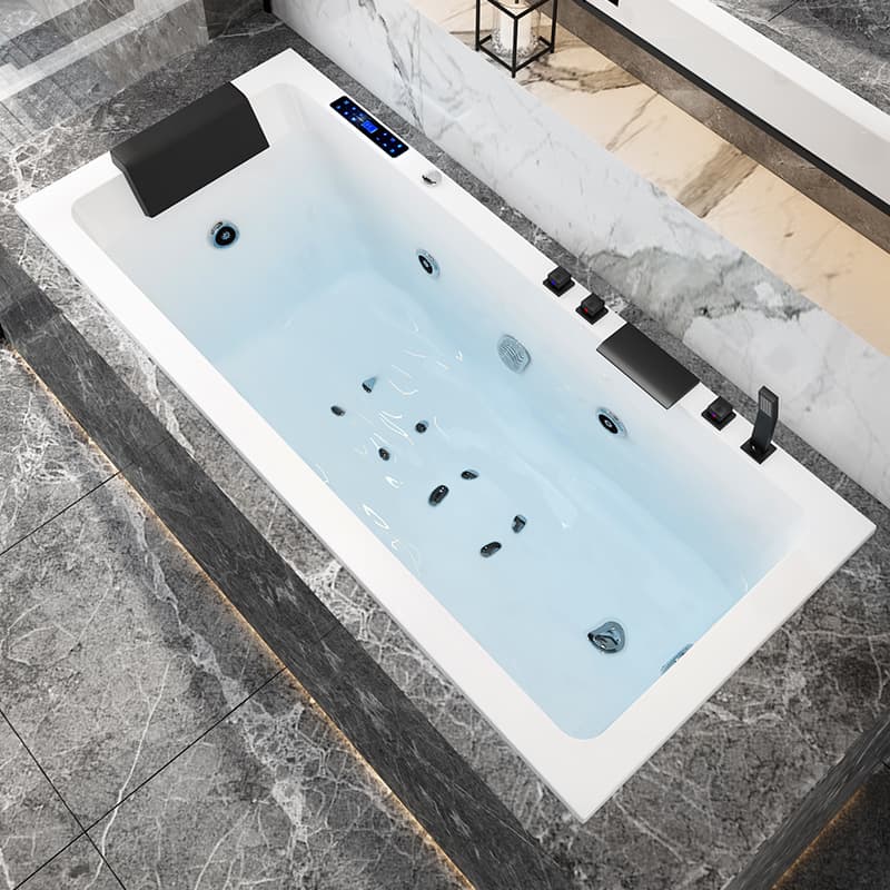 Acrylic Embedded Rectangular Bathtub Hotel Beauty Salon Home Adult Embedded Surf Massage Bathtub