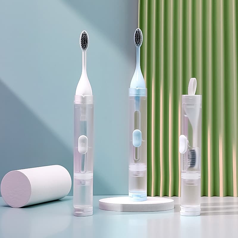 Travel Toothbrush and Toothpaste All-In-One Portable Foldable Mini Soft-Bristle Toothbrush Set Cross-Border Dental Correction Orthodontic Toothbrush