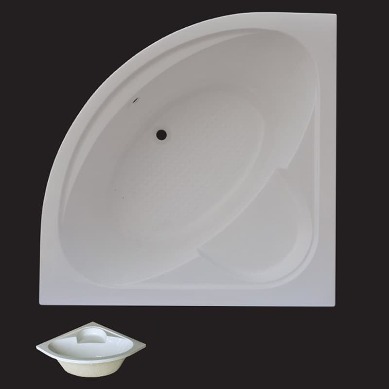 White Acrylic Embedded Triangular Bathtub for Hotel Projects, Adult Use, 0.8- 1.5m Bathtub for Home Use
