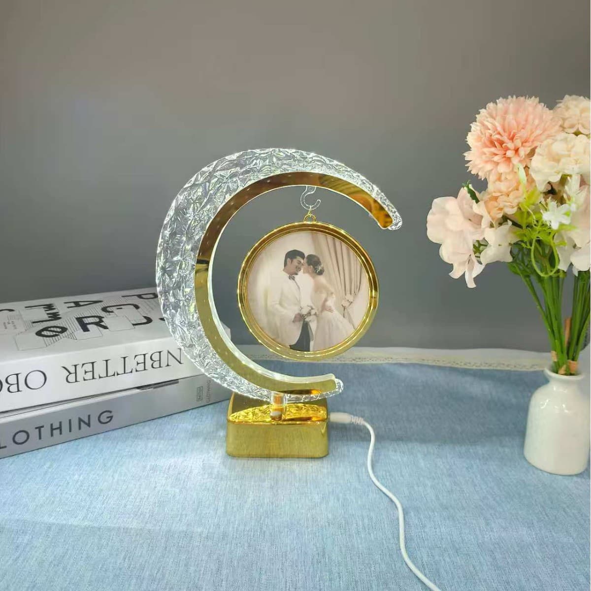 Led Photo Frame Light Luminous Photo Frame Luminous Creative Photo Frame Moon Frame Soft Light Eye Protection Ins Style Desktop Aesthetics