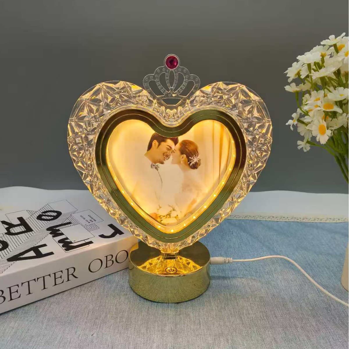Led Photo Frame Light, Luminous Photo Frame, Night Light, Photo Frame Atmosphere Light, Simple Modern Ins Bedside Ornaments, Cross-Border Export