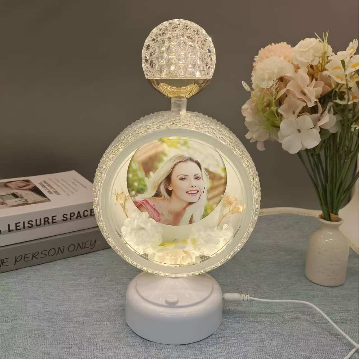 Led Photo Frame Light, Luminous Photo Frame Lighting, Two-In-One Touch Control Dimming Decorative Lighting, Ins-Style Photo Frame Table Lamp