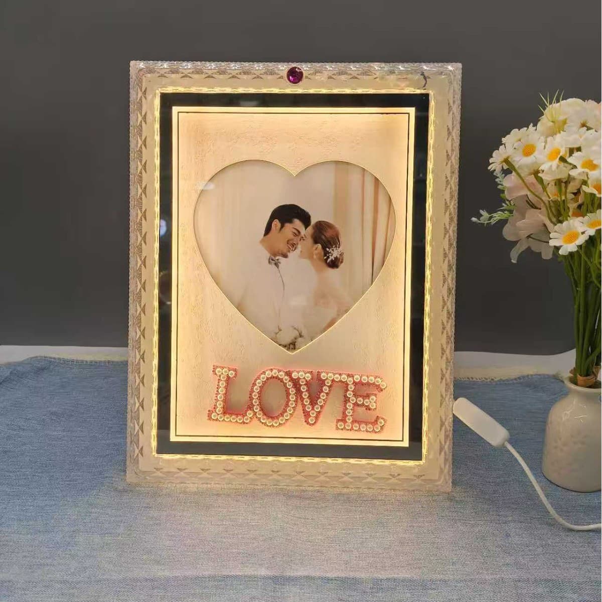 Led Photo Frame Light, Luminous Photo Frame, Warm Light Illumination, Creative Gift, Acrylic Luminous Display Stand, Light Luxury, High-End Feel