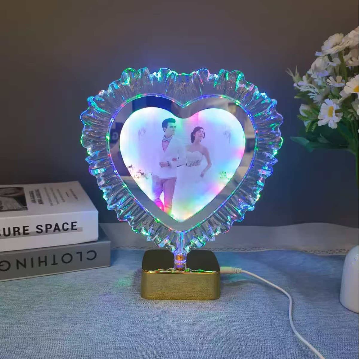 Led Photo Frame Light, Luminous Photo Frame, One Light, Dual-Purpose, Luminous Smart Photo Frame, Ins Style Desktop Table, Cross-Border