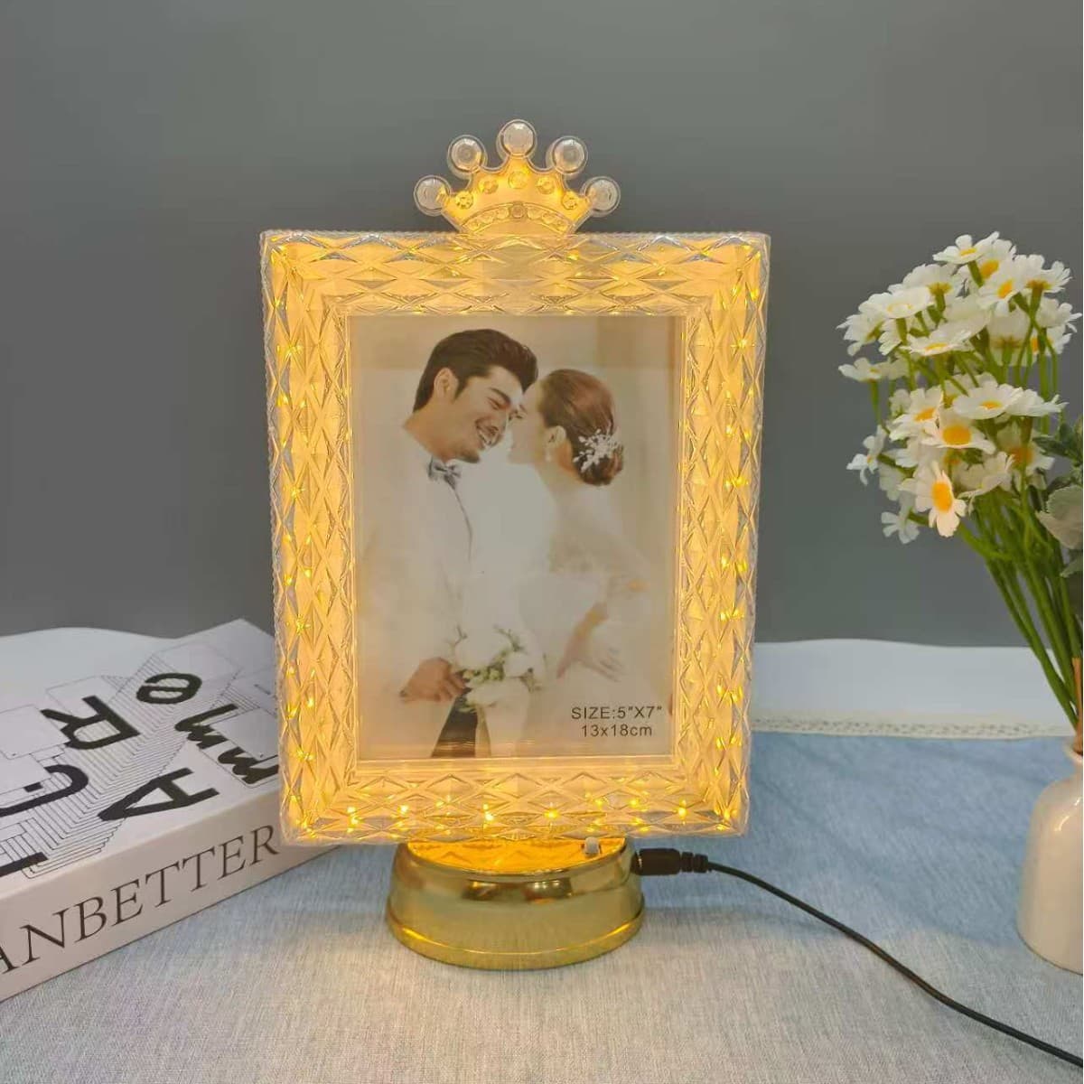 Led Photo Frame Light Luminous Photo Frame Crown High-End Night Light Photo Frame Atmosphere Light 3D Stereo Photo Frame Light Factory Direct Sale