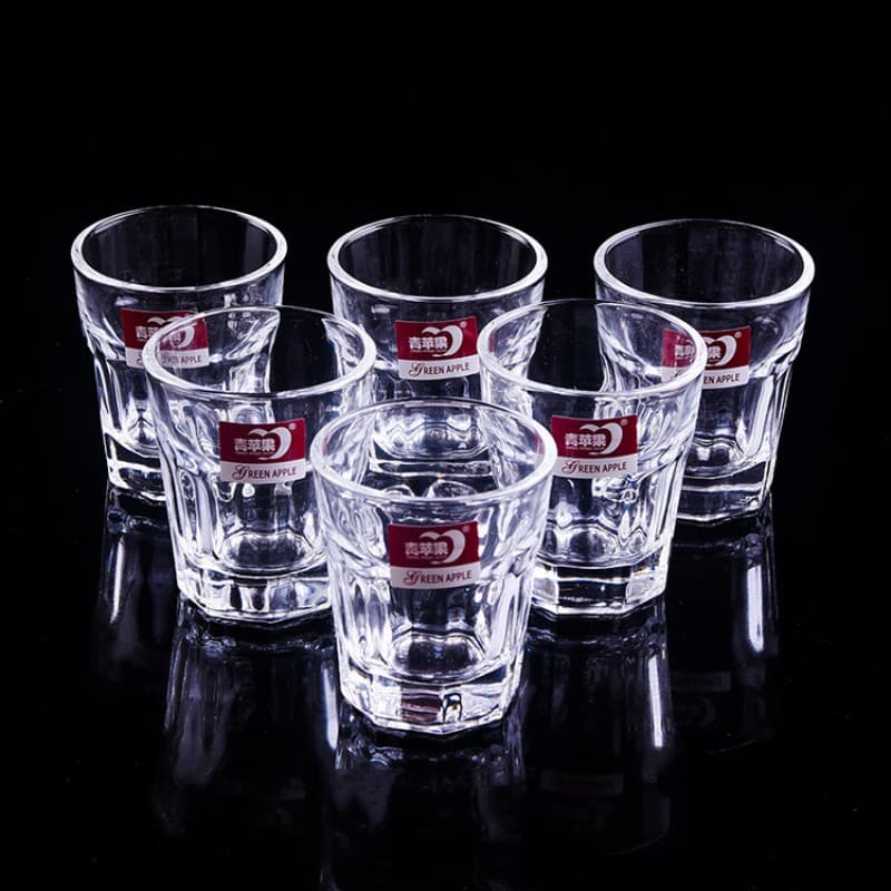 Household transparent crystal liquor glass set of six small size spirits glass thickened handle-less cup manufacturers wholesale