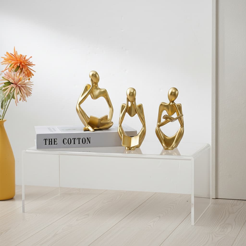 Cross-Border Popular European-Style Creative Abstract Art Ornament, Reading Hollowed-Out Thinker Sculpture, Home Decoration Crafts