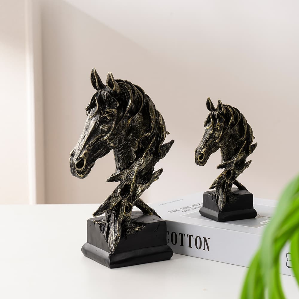 Cross-border American Creative Horse Head Ornaments Home Desktop Accessories Living Room Bar Entrance Resin Decorations Crafts