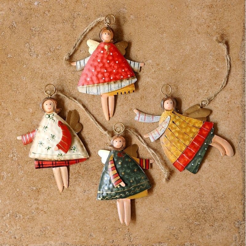 American Country Retro Iron Gold Wings Angel Decorative Pendant Restaurant Kitchen Entrance Home Accessories Ornaments